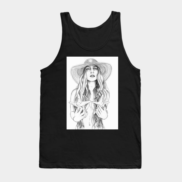 Perrie Edwards Starfish Drawing Tank Top by lureason